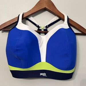 Panache Sports Bra 32K Royal Blue White Neon Yellow Full Support